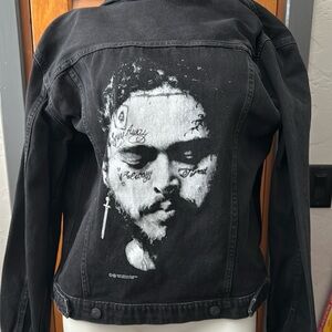 Post Malone black denim jacket